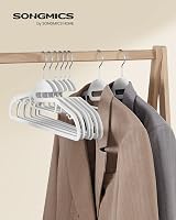 SONGMICS Set of 50 Plastic Hangers with U-Shaped Opening 0.5 cm Thick White view 2