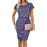 GRACE KARIN Women's Sparkly Sequin Dress Cap Sleeve Party Cocktail Holiday Dress Elegant Glitter Sparkly Dresses for Women