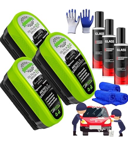 Nettoyant Dégraissant Pour Vitres De Voiture – Élimine Films Gras, Traces De Pluie Et Fientes, Avec Brosse Incluse