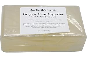 Our Earth's Secrets Organic Oil Clear Glycerin - 2 Pound Melt and Pour Soap Base