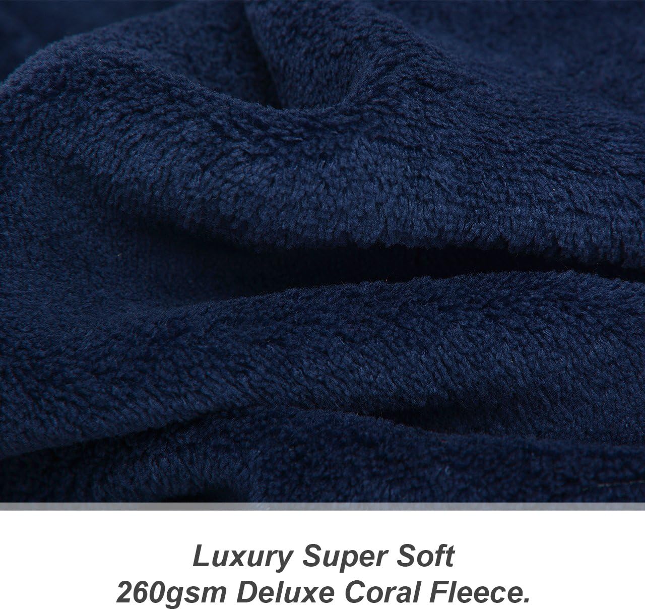 Snug Rug DELUXE Blanket With Sleeves Sleeved Blankets Luxury Cosy Super Soft Coral Fleece Fabric Long Oversized with Pouch Pocket Adults Size (Navy Blue) - Image 4