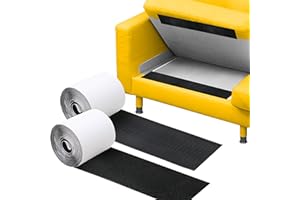 JEVONI 4 Inch x 20 Feet Hook and Loop Tape Roll with Heavy Duty Adhesive - Keep Couch Cushions from Sliding, Anti Slip Rug Gripper, Wall Adhesive Strips, No Punching Wall Mounting - Black