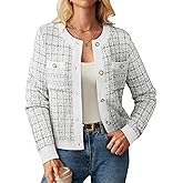 GRACE KARIN Womens Open Front Button Down Long Sleeve Texture Knit Cardigan Sweaters with Pockets