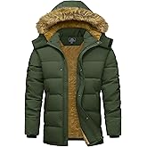 MAGCOMSEN Men's Winter Jacket Water Repellent Windproof Warm Thicken Fleece Lined Coat Warm Thicken Winter Parka Jacket