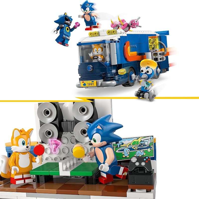 Sonic The Hedgehog Team Sonic Command Truck Toy - Interactive Set with an ATV Car & 5 Figures INCL. Tails - Gift for 8+ Year Old Boys, Girls & Gaming Fans - 77006