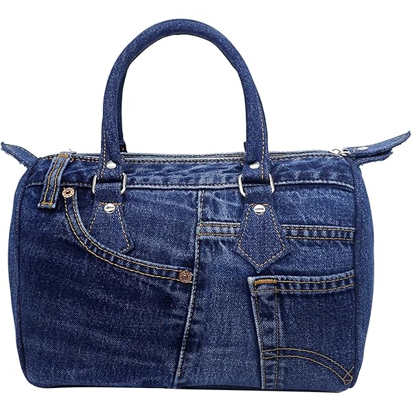 Handmade Upcycled Denim Crossbody Handbag for Women, Lightweight