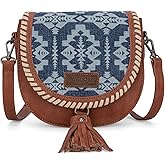 Wrangler Saddle Bag Purses for Women Small Crossbody Satchal Bag Embossed Braid Handbags