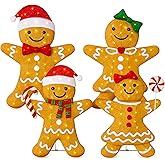 Best Choice Products 2D Gingerbread Man Family 4ft Christmas Yard Décor, 4-Piece Light Up Holiday Lawn Decoration, 200 LED Lights