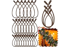 Zhengmy 24 Pcs Christmas Garland Ties Extra Long 30'' 25'' 20'' Brown Decorative Twist Tie for Banister Reusable Flexible Twist Tie for Garland Stairway Railing Home Xmas Holiday Decor