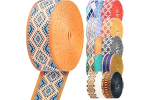 YOGHAVRS Nylon Webbing 1.5 Inch Printed Nylon Webbing Strap Multicolor Heavy Duty Webbing Ribbon Strapping for Backpack Bags, Seatbelt, Clothing Sewing, DIY Crafts & Projects Supplies(B4, 1.5 Inch x 25 Yards)