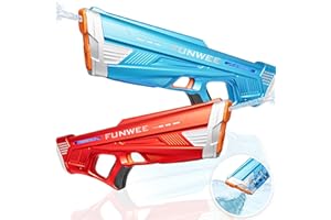 Funwee 2 Pack Electric Water Guns for Adults Kids, Powerful Automatic Squirt Gun, High Powered Shooting 100+ Blasts, Strongest Auto Water Blaster, Long Range, Pool Water Toy Outdoor Game