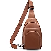 befen Genuine Leather Small Crossbody Sling Bags for Women Anti-Theft Fanny Packs Chest Bags Purse with Built in RFID Wallet