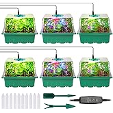Seed Starter Trays with Grow Lights, 72 Cells Seed Starter Kit with Lights, 3 Lighting Mode, 4 Timing Set, Germination Kit for Seed Starting Trays, Seedling Starter with High Humidity Control Domes
