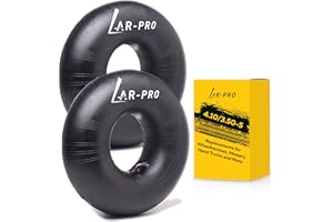 AR-PRO 4.10/3.50-5 Heavy Duty Replacement Inner Tube with TR-87 Bent Valve Stem (2-Pack) - for Wheelbarrows, Mowers, Hand Tru