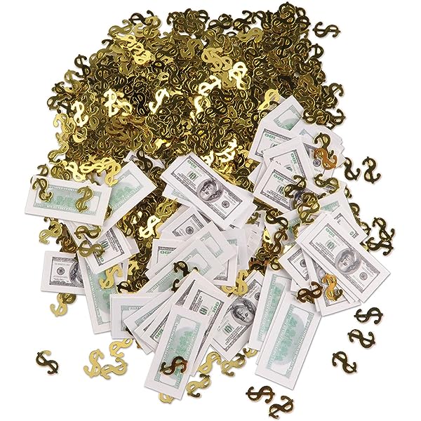 thumbnail image 2 of Gold Dollar Sign Mardi Gras Beads - Set Of 12 Necklaces For Parties & Events 2 of 11