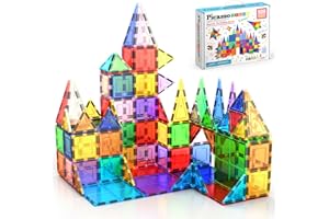 PicassoTiles 100 Piece Set 100pcs Magnet Building Tiles Clear Magnetic 3D Blocks Construction Playboards, Creativity Beyond Imagination, Inspirational, Recreational, Educational Conventional