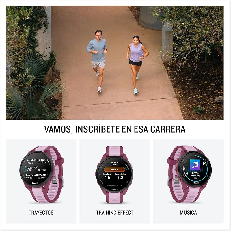 Forerunner 165 Music, Reloj Inteligente para Correr con GPS, Negro