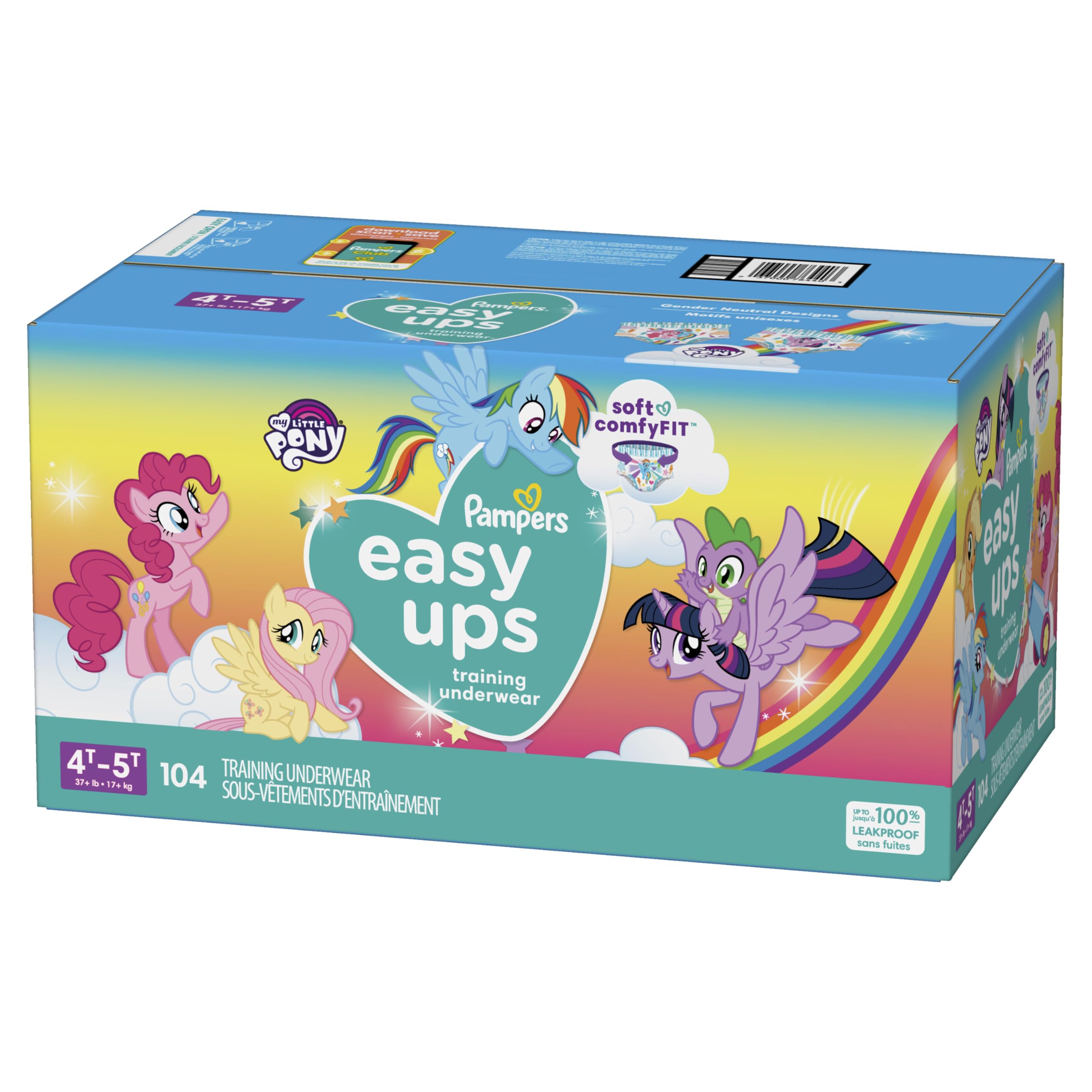 Pampers Training Pants - Easy Ups Girls & Boys - Size 4T-5T, 104 Count, Peppa Pig Potty Underwear (Packaging May Vary)