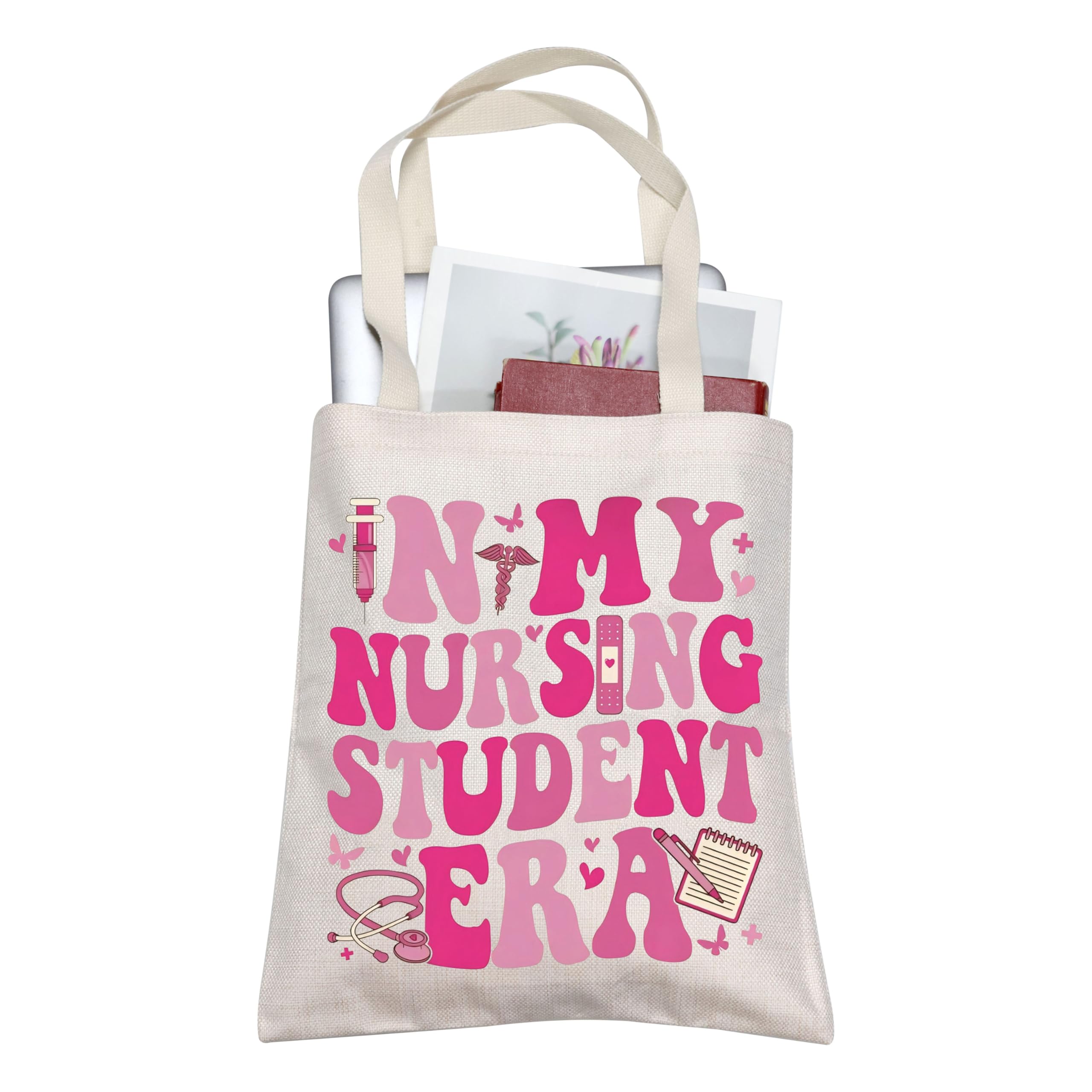 AKTAP In My Nurse Student Era Tote Bag Nurse Student Bag Nurse Tote Bag New Nurse Gift Nursing Era Tote Bag Future Nurse Handle Bag (TB, Nurse Era Tote-PY2)