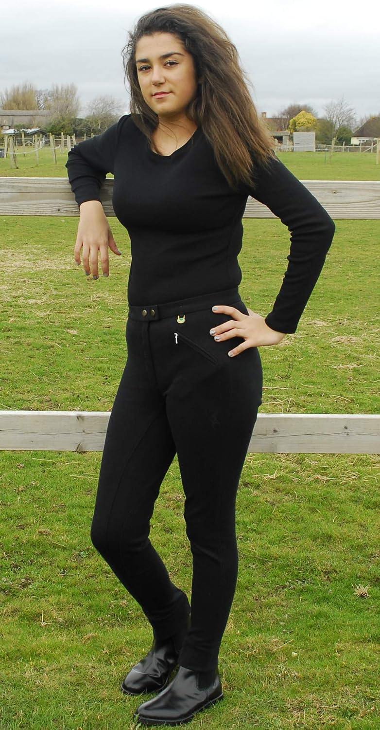 Rhinegold Unisex Essential Jodhpurs-UK 12 (EU 40)-Black, Black, UK12 EU 40, UK12 (EU 40) - Image 4