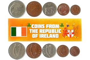 HOBBY OF KINGS Ireland 5 Mixed Coins | 1 Penny to 10 Pence | Irish Currency Since 1969