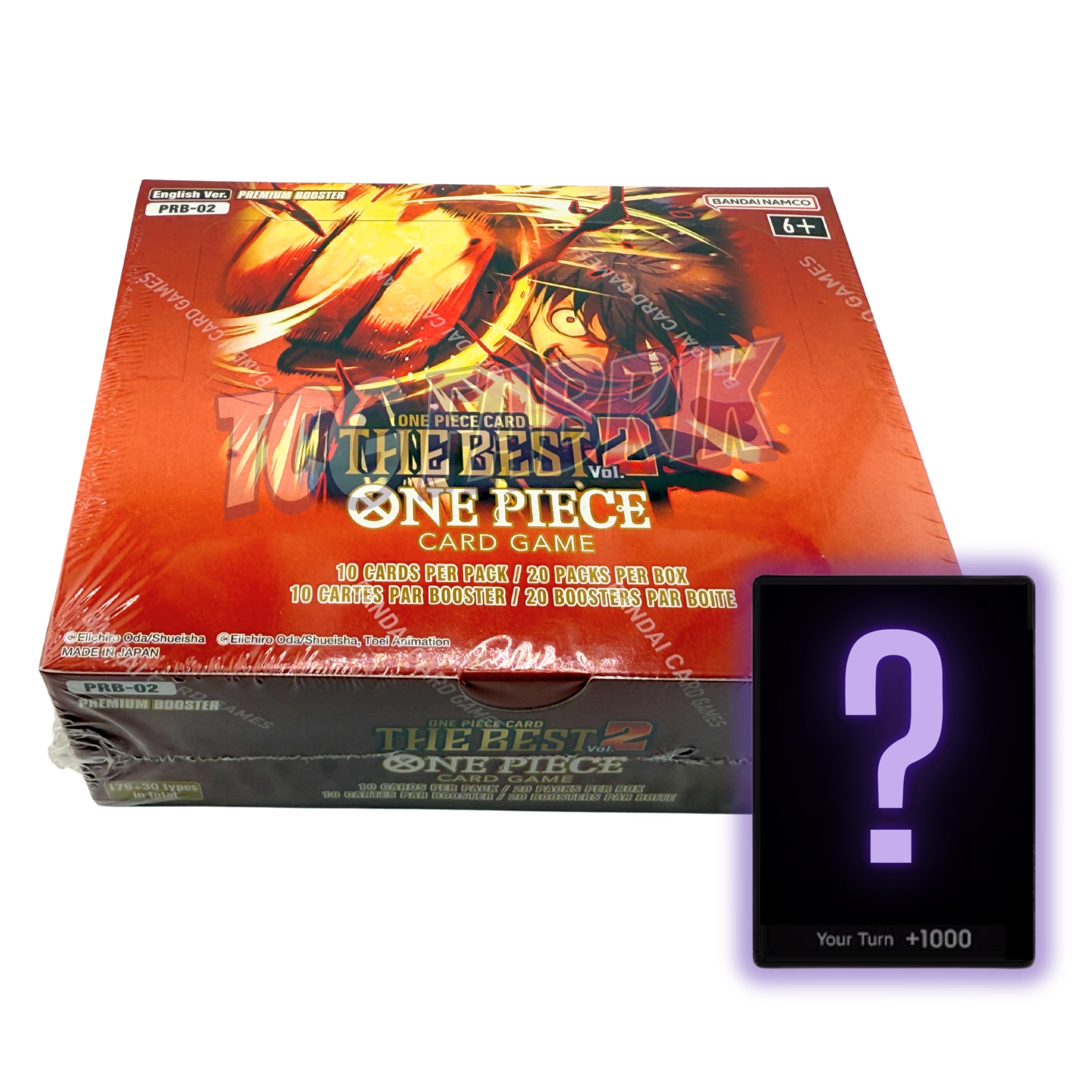 Photo 1 of PRB02 Premium Booster Box vol2 English Premium Booster The Best Vol.2 Booster Box Display Factory Sealed for PRB02 One Piece Cards English TCG (20 Packs) + Custom TCG Fabrik Don Card