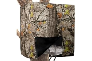 PUNCHMAN Tree Stands Hunting Blind - Camo Deer Hunting Blinds,Waterproof Deer Blind for Hunting Tree Stands,Ladder Stand Blind Kit with Zippe and Inner Storage Pocket,Deer Hunting Accessories for Men