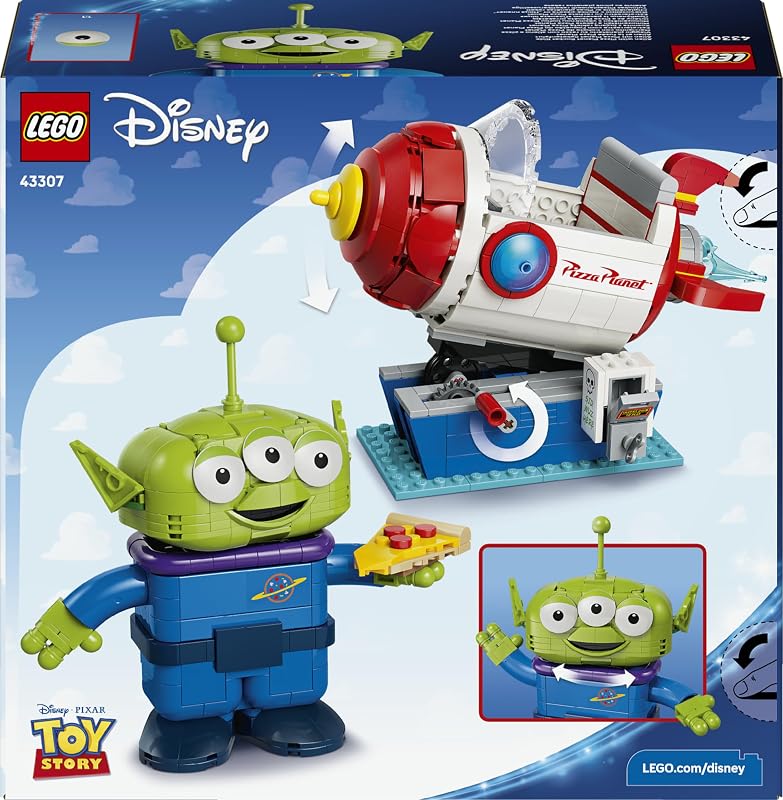Disney and Pixar Toy Story Alien mit Pizza Planet Raketenfahrt - Raumschiff Spielzeug mit Alien Figur als DIY Deko - Geschenk für Jungen und Mädchen ab 9 Jahren sowie Toy Story Fans - 43307 — Foto 8 von 8