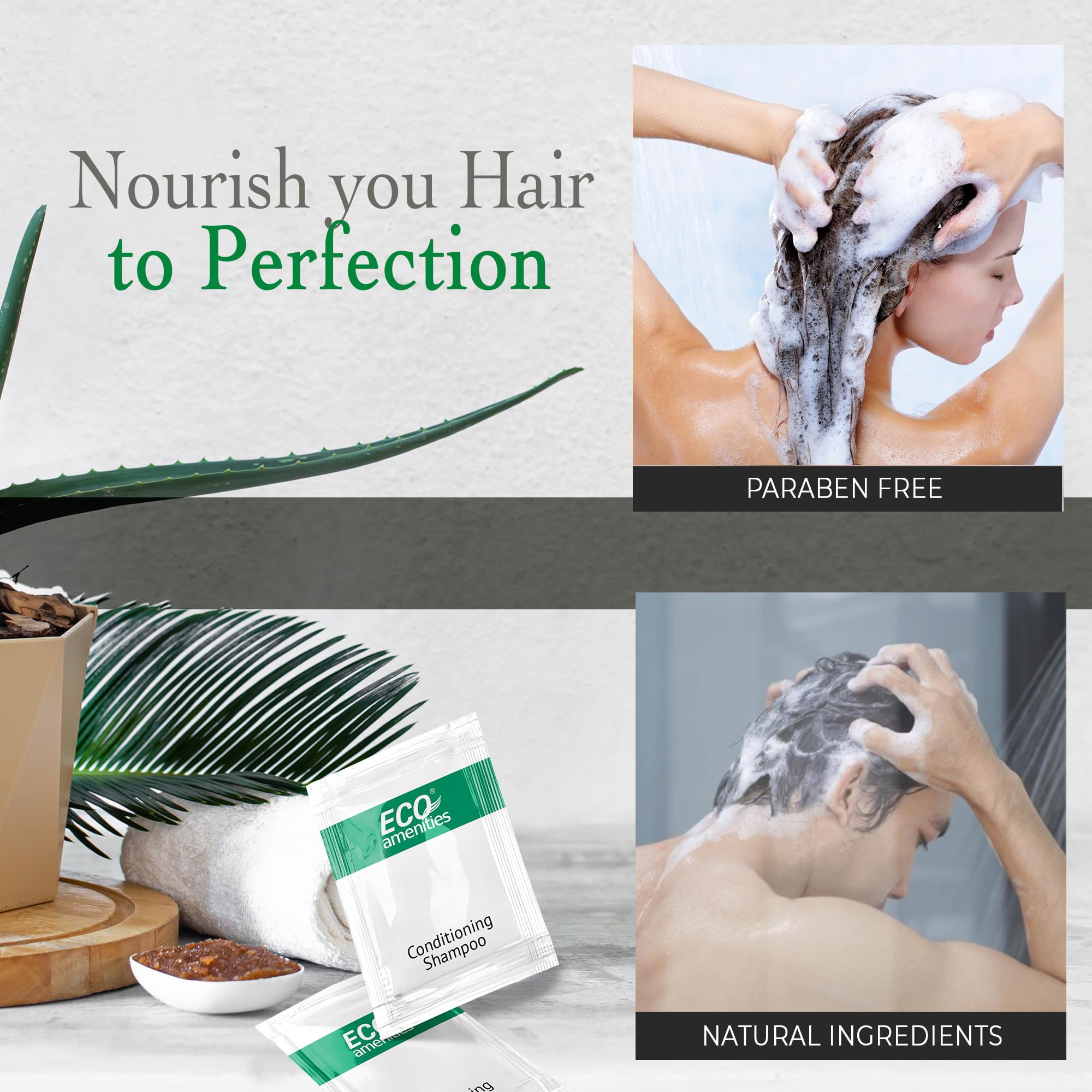 ECO Sachet Individually Wrapped Toiletries, Travel Size Bulk Shampoo and Conditioner 2in1 10ml (100 pk) Mini Hotel Toiletries Conditioning Shampoo 2in1 | Travel size Toiletries