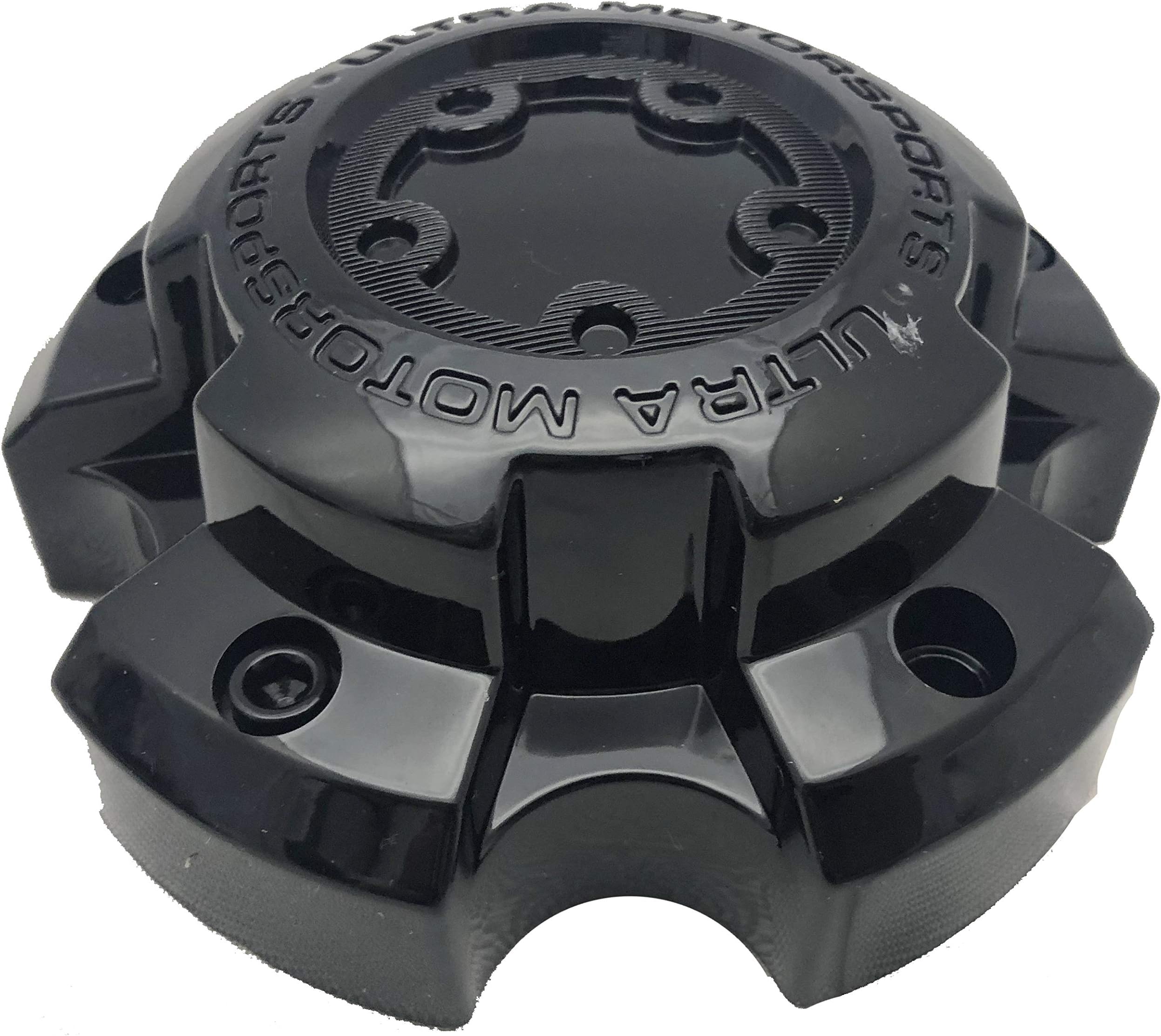 Ultra Motorsports 5 Lug Gloss Black Wheel Center Cap Qty 1# 89-9855BK with Bolts