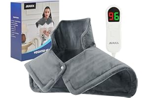 JKMAX 2lb Large Heating Pad for Neck and Shoulders - 10 Heat Settings, 6 Timer Settings, Auto-Off - 17"x23" Gifts for Women Men Mom Dad