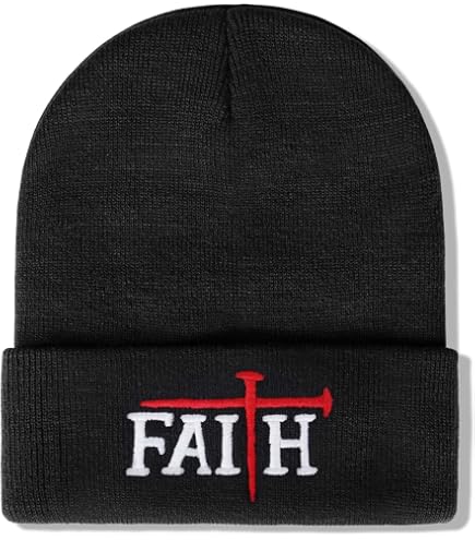 Amazon.com: Black Knit Beanie Cap Rhinestone Cross Warm Beanie Hat