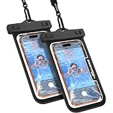 SEAWAG Next Waterproof Phone Pouch, IPX8 Dry Bag for iPhone 16 15 14 13 Pro Max &amp; Samsung Galaxy S25 S24 &mdash; Underwater Case, Full Touchscreen, Lanyard, Beach Pool Snorkeling, 2 Pack Black
