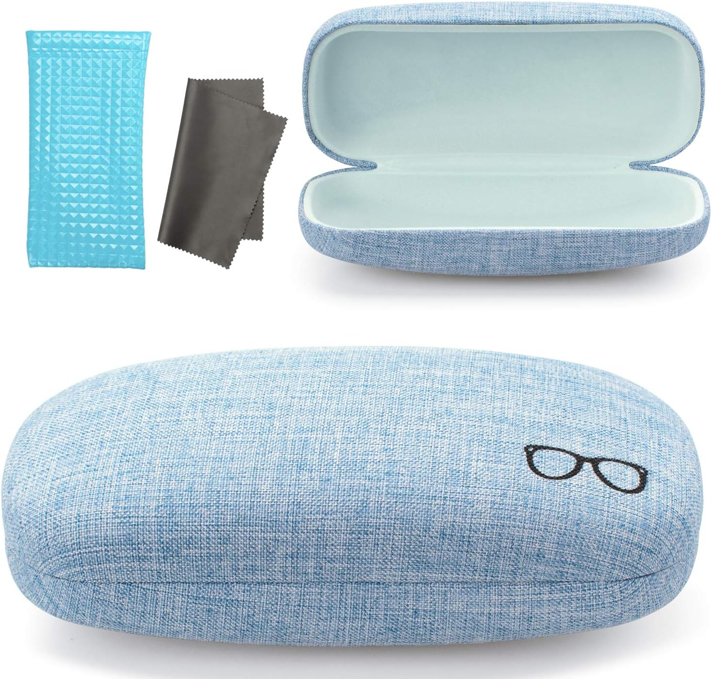 Sponsored Ad - Hard Shell Eyeglasses Cases, Linen Fabrics Protector Sunglasses Case, Large Glasses Case