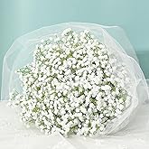 MARTINE MALL Babys Breath Artificial Flowers, 10 PCS White Baby Breath Flowers Artificial Bulk, Fake Babys Breath Gypsophila Real Touch Faux Babys Breath for Wedding Floral Arrangement Home Decor