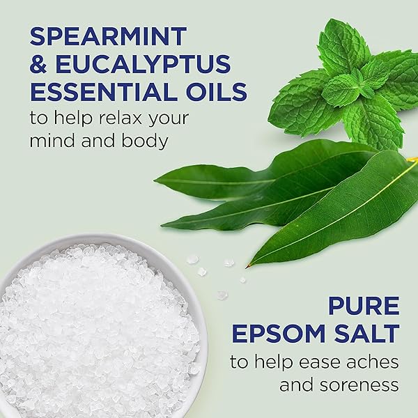 DR TEAL’S EPSOM SALT MAGNESIUM SOAK, RELAX & RELIEF WITH EUCALYPTUS & SPEARMINT ESSENTIAL OILS, 3 LBS