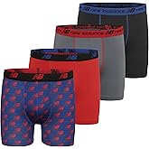 New Balance Boys' Tagless Moisture Wicking Breathable Boxer Briefs Underwear (2 Performance/2 Mesh)