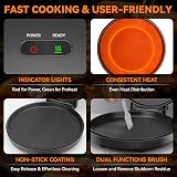 Baker's Friend Countertop Pizza Maker 1400W Graphite 31cm with Non-Stick Plates view 3