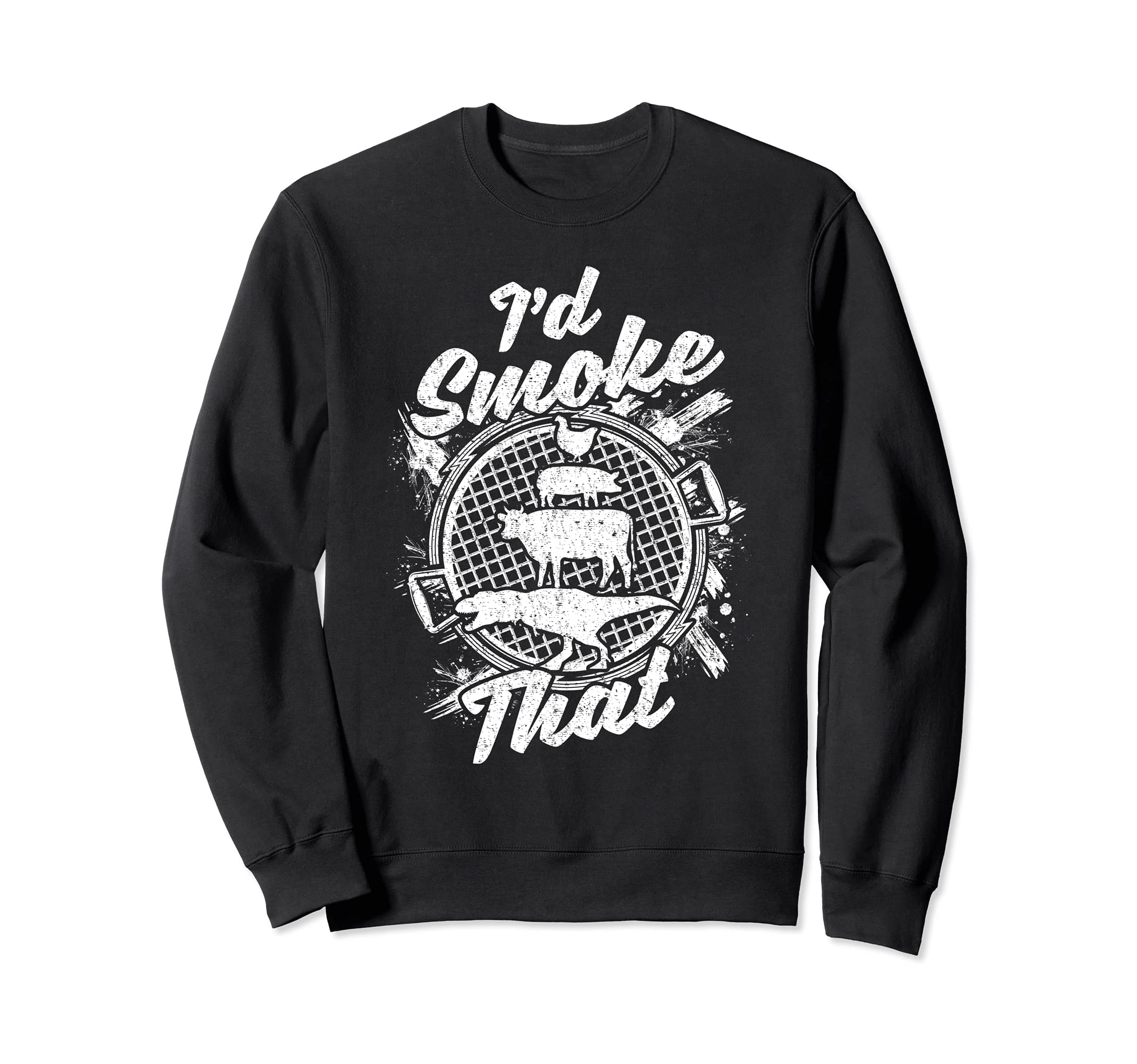 Smoke That Funny BBQ Quote Vintage Retro Meat Smoker Grill Sweatshirt