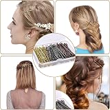 OWill 150 Pieces Bobby Pins Hair Grips Kirby Clips Storage Box Black Blonde view 4