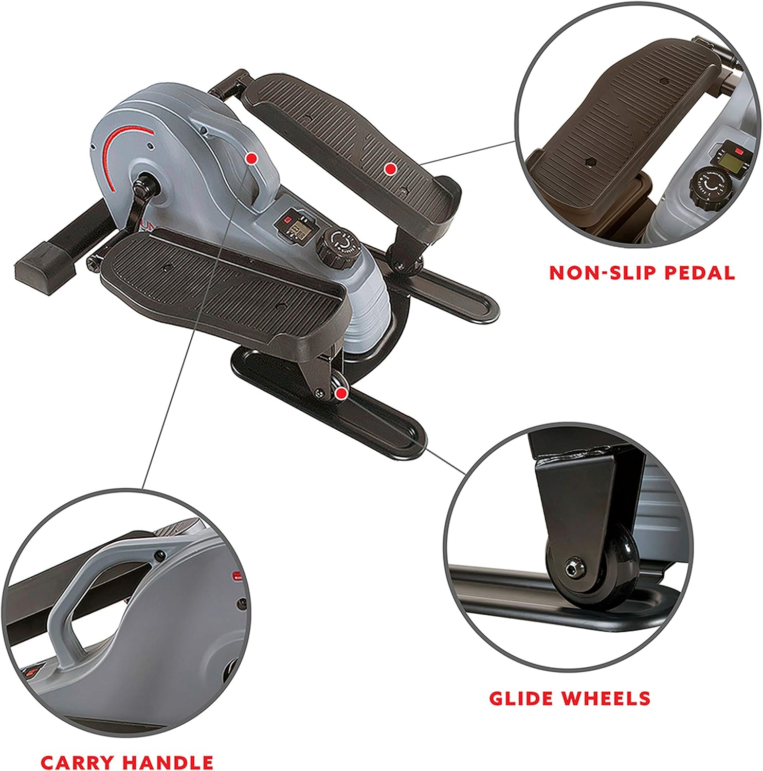 Sunny Health & Fitness Portable Stand Up Elliptical - SF-E3908, Gray : Sports & Outdoors