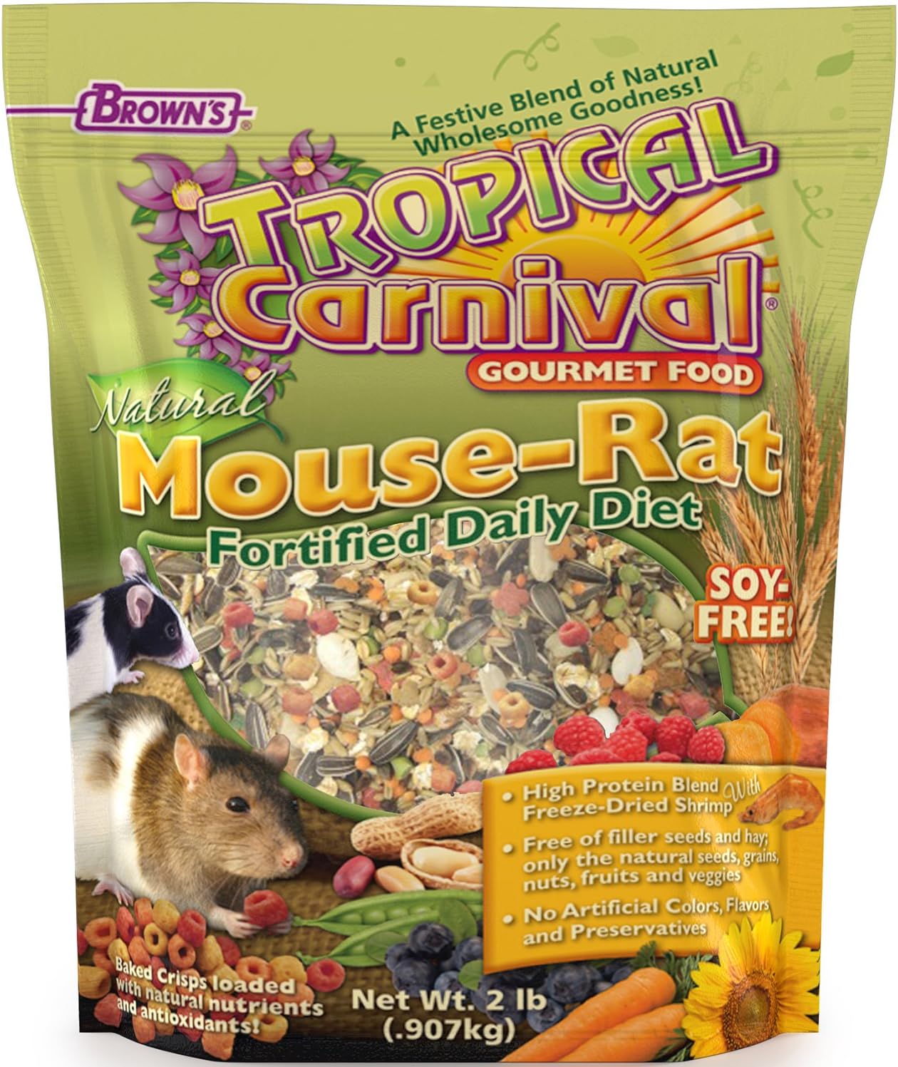 F.M. Brown Tropical Carnival Natural Pet Mouse and Rat Food, 2Pound