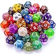 AUSTOR 42 Pieces Polyhedral Dice 12 Sided Game Dice Set Mixed Color Dices Assortment with a Black Velvet Storage Bag for DND RPG MTG Table Games
