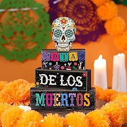 Lineshading 4 Pcs Day of The Dead Table Decorations