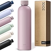 KIVY Stainless Steel Insulated Water Bottle 32oz | Slim Water Bottle for Travel, Car, Gym, Cupholder, Backpack side pocket - Slim water bottle no straw - Screw top