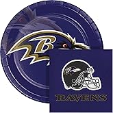 Trendware Baltimore Ravens Paper Plate and Napkin Party Kit, Serves 16