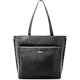 BOYATU Designer Tote Bag for Women: Vegan Leather Shoulder Handbag with 15.6" Zipper Compartment for Elegant Work Travel
