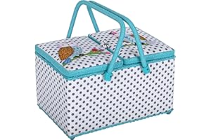 Hobby Gift Large Twin Lid Sewing Craft Hobby Storage Box, Applique Owl