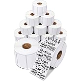 Aegis Adhesives - 2" X 1" Direct Thermal Labels (12 Rolls, 1300 Labels/Roll) for UPC Barcodes, Address - Perforated, Compatible with Rollo, Zebra, and Other Desktop Label Printers