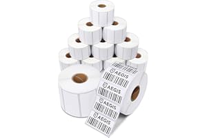 Aegis Adhesives - 2” X 1” Direct Thermal Labels for UPC Barcodes, Address, Perforated & Compatible with Rollo, Zebra, & Other